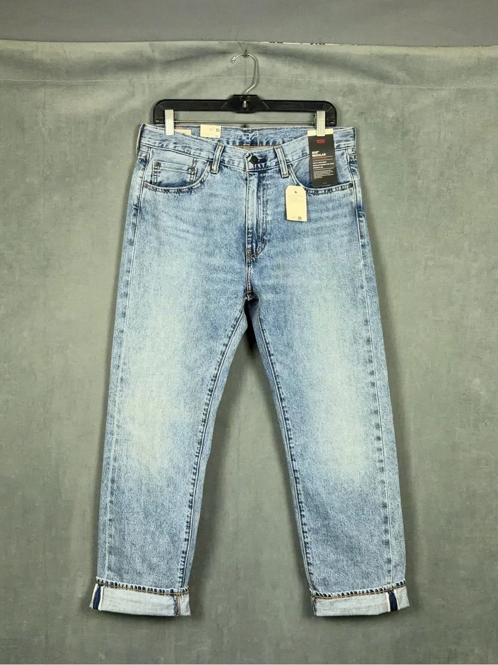 Levis 505 Selvedge Jeans Mens Size 33x30 Actual 32x29 Straight Leg Americana NWT